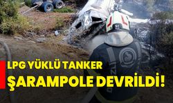 LPG yüklü tanker şarampole devrildi!