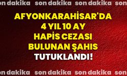 Afyonkarahisar'da 4 yıl 10 ay hapis cezası bulunan şahıs tutuklandı!