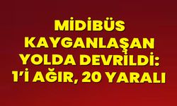 Düğüne Giden Midibüs Kayganlaşan Yolda Devrildi: 1’i Ağır, 20 Yaralı