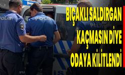 Bıçaklı Saldırgan, Kaçmasın Diye Odaya Kilitlendi