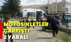 Motosikletler çarpıştı 2 yaralı