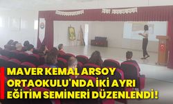 Maver Kemal Arsoy Ortaokulu'nda iki ayrı eğitim semineri düzenlendi!