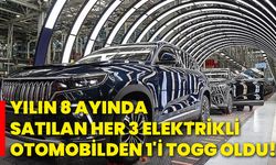 Yılın 8 ayında satılan her 3 elektrikli otomobilden 1'i TOGG oldu!