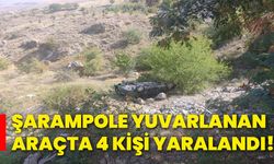 Şarampole yuvarlanan araçta 4 kişi yaralandı!