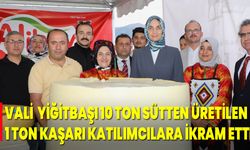 Vali  Yiğitbaşı, 10 Ton Sütten Üretilen 1 Ton Kaşarı Katılımcılara İkram Etti