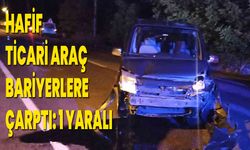 Hafif Ticari Araç Bariyerlere Çarptı: 1 Yaralı