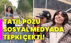 Tatil pozu sosyal medyada tepki çekti!