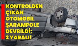 Kontrolden çıkan otomobil şarampole devrildi; 2 yaralı!