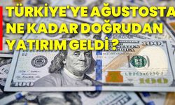 Türkiye'ye ağustosta ne kadar doğrudan yatırım geldi ?