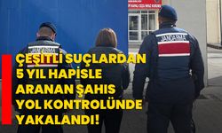 Çeşitli suçlardan 5 yıl hapisle aranan şahıs yol kontrolünde yakalandı!