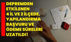 Depremden etkilenen 4 il ve 2 ilçede, yapılandırma başvuru ve ödeme süreleri uzatıldı!