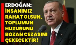 Erdoğan: İnsanımız rahat olsun, toplumun huzurunu bozan cezasını çekecektir!