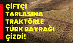 Amasyalı Çiftçi Tarlasına Traktörüyle Türk Bayrağı Çizdi