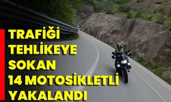 Trafiği Tehlikeye Sokan 14 Motosikletli Yakalandı