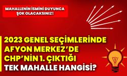 2023 genel seçimlerinde Afyon Merkez’de CHP’nin 1. çıktığı tek mahalle hangisi?