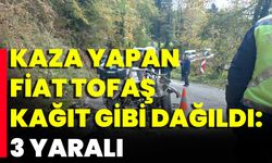 Kaza Yapan Fiat Tofaş Kağıt Gibi Dağıldı: 3 Yaralı