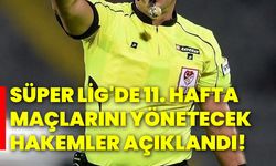 Süper Lig'de 11. hafta maçlarını yönetecek hakemler açıklandı!