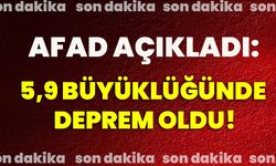 AFAD açıkladı: 5,9 büyüklüğünde deprem oldu!