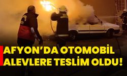 Afyon’da otomobil alevlere teslim oldu!