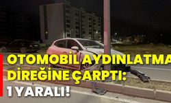 Otomobil aydınlatma direğine çarptı: 1 yaralı!