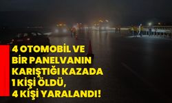 Aydın'da 4 otomobil ve bir panelvanın karıştığı kazada 1 kişi öldü, 4 kişi yaralandı