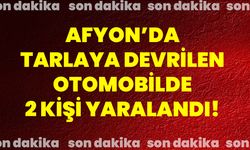 Afyon’da tarlaya devrilen otomobilde 2 kişi yaralandı!