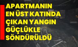 Isparta'da apartmanın en üst katında çıkan yangın güçlükle söndürüldü