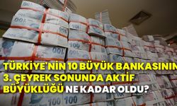 Türkiye'nin 10 büyük bankasının 3. çeyrek sonunda aktif büyüklüğü ne kadar oldu?