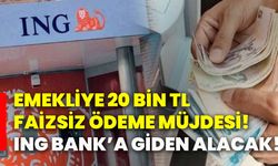 Emekliye 20 bin TL faizsiz ödeme müjdesi! ING Bank’a giden alacak!