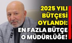 2025 YILI BÜTÇESİ OYLANDI EN FAZLA BÜTÇE O MÜDÜRLÜĞE!