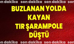 Buzlanan Yolda Kayan Tır Şarampole Düştü