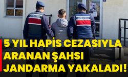 5 yıl hapis cezasıyla aranan şahsı jandarma yakaladı!