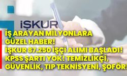 İş arayan milyonlara güzel haber! İŞKUR 87.250 işçi alımı başladı! KPSS şartı yok! temizlikçi, güvenlik, tıp teknisyeni,