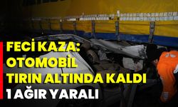 Feci Kaza: Otomobil Tırın Altında Kaldı 1 Ağır Yaralı