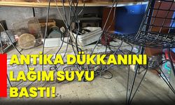 Antika dükkanını lağım suyu bastı!