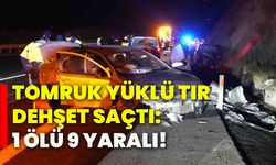 Tomruk yüklü tır dehşet saçtı: 1 ölü, 9 yaralı!