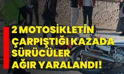 2 motosikletin çarpıştığı kazada sürücüler ağır yaralandı!