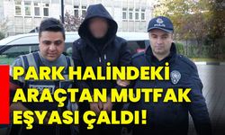 Park halindeki araçtan mutfak eşyası çaldı!