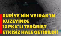 Suriye'nin ve Irak'ın kuzeyinde 13 PKK'lı terörist etkisiz hale getirildi!