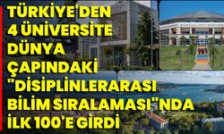 Türkiye'den 4 Üniversite Dünya Çapındaki "Disiplinlerarası Bilim Sıralaması"nda İlk 100'e Girdi