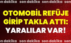 Otomobil refüje girip takla attı: Yaralılar var!