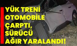 Isparta'da yük treni otomobile çarptı, sürücü ağır yaralandı