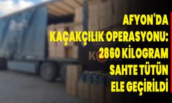 Afyon'da Kaçakçılık Operasyonu: 2860 Kilogram Sahte Tütün Ele Geçirildi