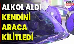 Alkol Aldı Kendini Araca Kilitledi