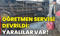 Öğretmen servisi devrildi: Yaralılar var!