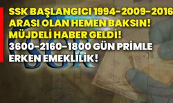 SSK başlangıcı 1994-2009-2016 arası olan hemen baksın! müjdeli haber geldi! 3600-2160-1800 gün primle erken emeklilik!