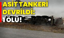 Asit tankeri devrildi: 1 ölü!