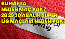 Bu hafta neden maç yok? 28 29 30 Aralık Süper Lig maçları neden yok?