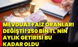 Mevduat faiz oranları değişti! 250 bin tl’nin aylık getirisi bu kadar oldu