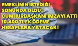 Emeklinin istediği sonunda oldu! Cumhurbaşkanı imzayı attı! 10.400 TL ek ödeme hesaplara yatacak!